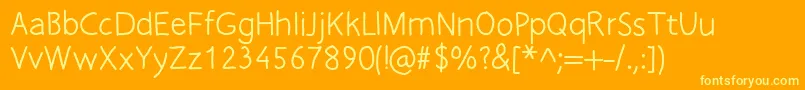 Freefontpro Font – Yellow Fonts on Orange Background