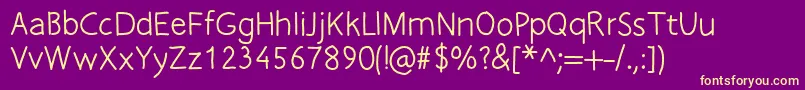 Freefontpro Font – Yellow Fonts on Purple Background