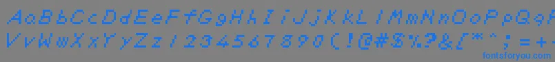 Шрифт ZeldaDxTtBrk – синие шрифты на сером фоне