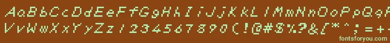 Czcionka ZeldaDxTtBrk – zielone czcionki na brązowym tle