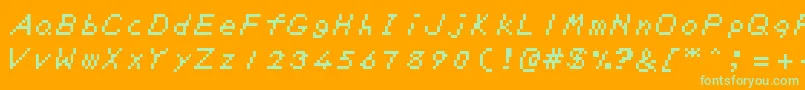 ZeldaDxTtBrk Font – Green Fonts on Orange Background