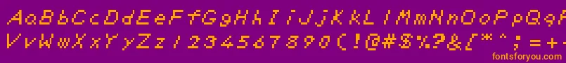 ZeldaDxTtBrk Font – Orange Fonts on Purple Background