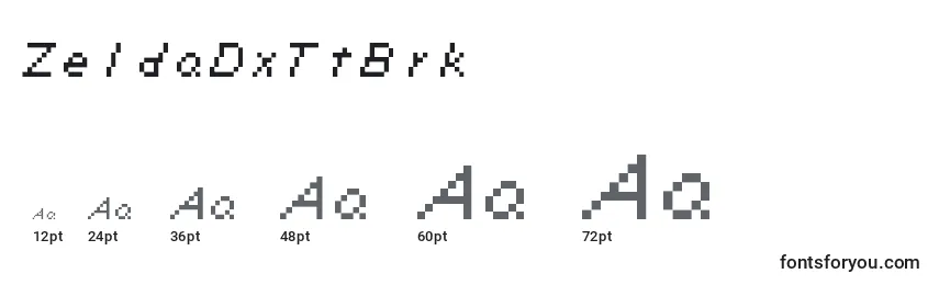 Размеры шрифта ZeldaDxTtBrk