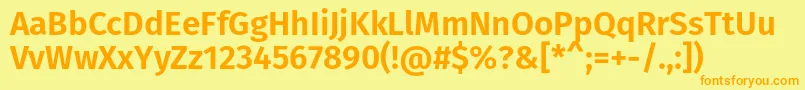 FirasansSemibold Font – Orange Fonts on Yellow Background