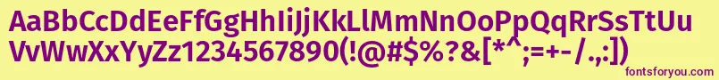 FirasansSemibold Font – Purple Fonts on Yellow Background