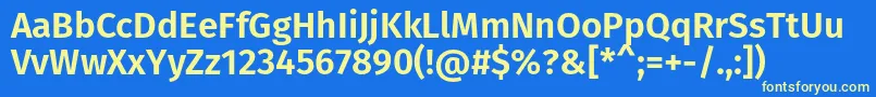 FirasansSemibold Font – Yellow Fonts on Blue Background