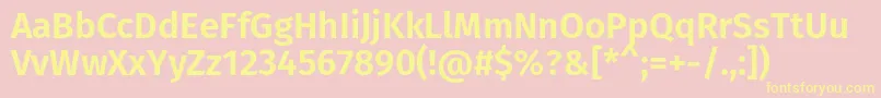 FirasansSemibold Font – Yellow Fonts on Pink Background