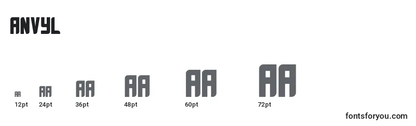 Anvyl Font Sizes