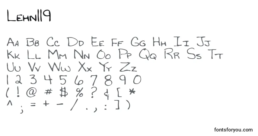 Lehn119-fontti – aakkoset, numerot, erikoismerkit