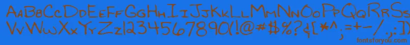 Lehn119 Font – Brown Fonts on Blue Background