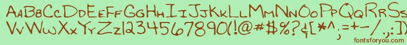 Lehn119 Font – Brown Fonts on Green Background