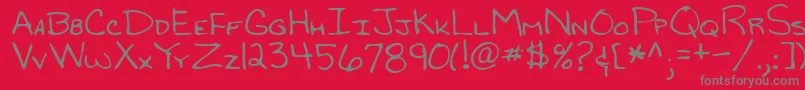 Czcionka Lehn119 – szare czcionki na czerwonym tle