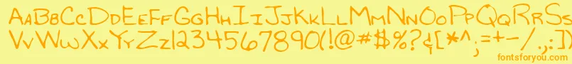 Lehn119 Font – Orange Fonts on Yellow Background