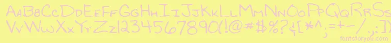 Lehn119 Font – Pink Fonts on Yellow Background