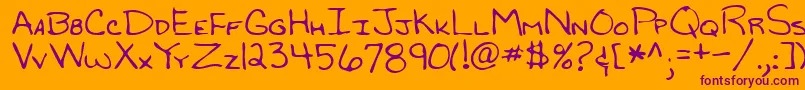 Lehn119-fontti – violetit fontit oranssilla taustalla