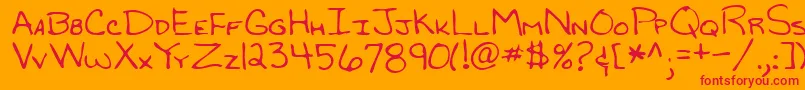 Lehn119 Font – Red Fonts on Orange Background