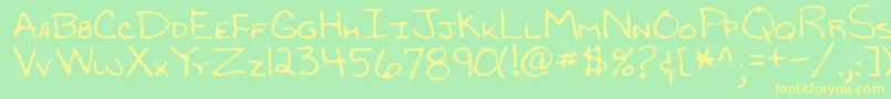 Lehn119 Font – Yellow Fonts on Green Background