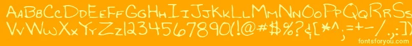 Lehn119 Font – Yellow Fonts on Orange Background