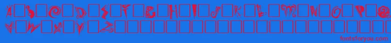 SlumgullionPlain Font – Red Fonts on Blue Background