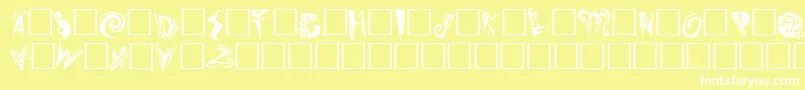 フォントSlumgullionPlain – 黄色い背景に白い文字