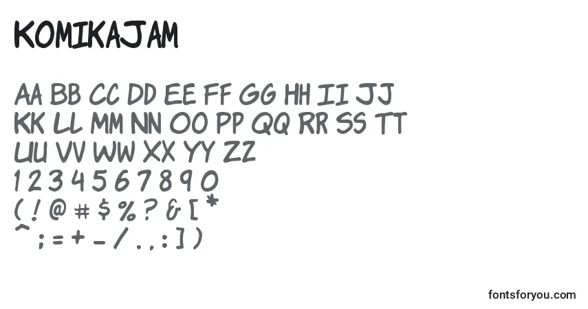 Шрифт KomikaJam – алфавит, цифры, специальные символы