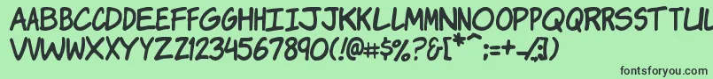 KomikaJam Font – Black Fonts on Green Background