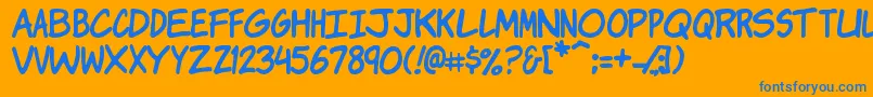 KomikaJam Font – Blue Fonts on Orange Background