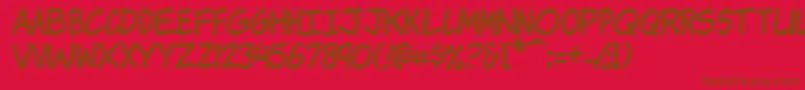 KomikaJam Font – Brown Fonts on Red Background
