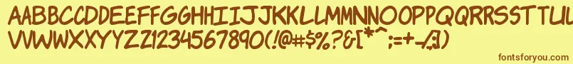 KomikaJam Font – Brown Fonts on Yellow Background