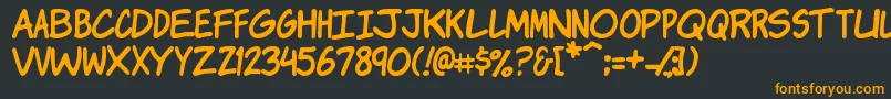 KomikaJam Font – Orange Fonts on Black Background