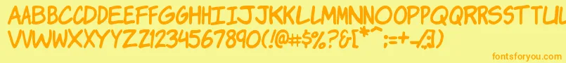 KomikaJam Font – Orange Fonts on Yellow Background