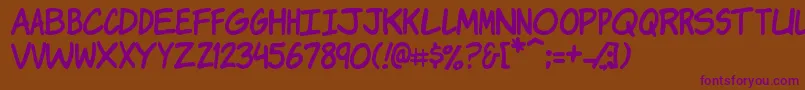 KomikaJam Font – Purple Fonts on Brown Background