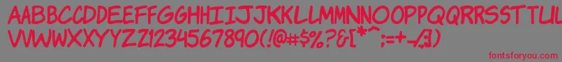KomikaJam Font – Red Fonts on Gray Background