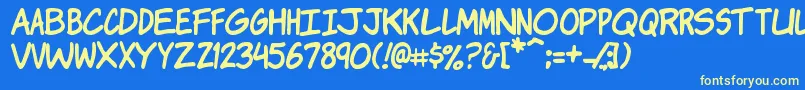 KomikaJam Font – Yellow Fonts on Blue Background