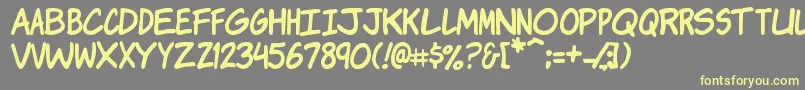 KomikaJam-fontti – keltaiset fontit harmaalla taustalla