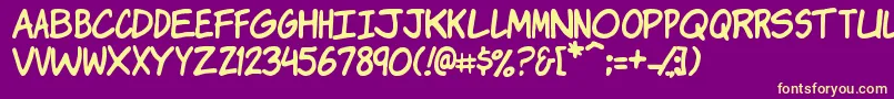 KomikaJam Font – Yellow Fonts on Purple Background