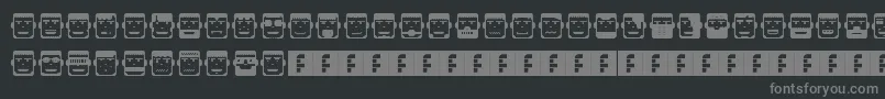 フォントPolyface – 黒い背景に灰色の文字