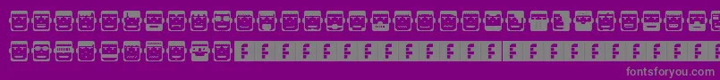 フォントPolyface – 紫の背景に灰色の文字