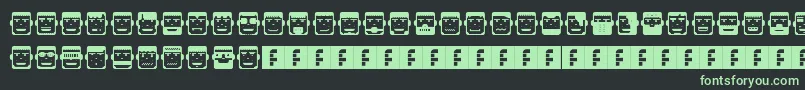 Fonte Polyface – fontes verdes em um fundo preto