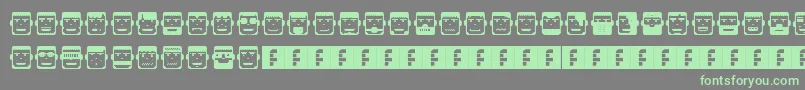 フォントPolyface – 灰色の背景に緑のフォント