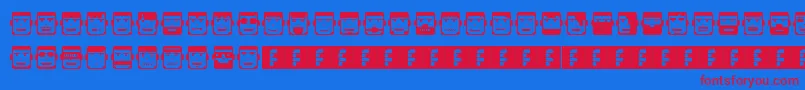 フォントPolyface – 赤い文字の青い背景