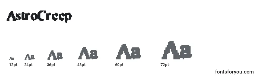 AstroCreep Font Sizes