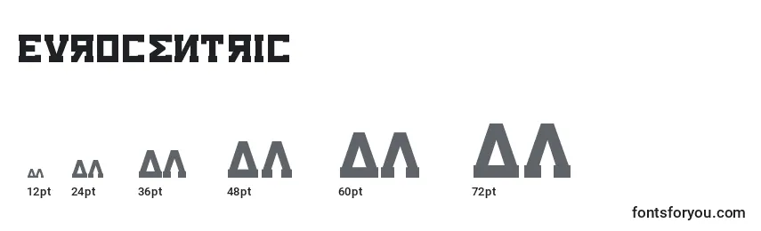 Размеры шрифта Eurocentric