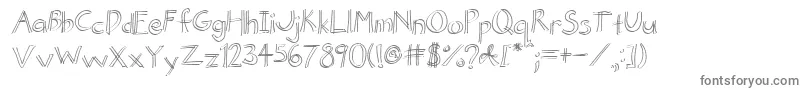 ButterflyComicLogo-fontti – harmaat kirjasimet valkoisella taustalla