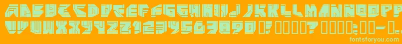 NeoP Font – Green Fonts on Orange Background