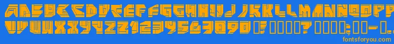 NeoP Font – Orange Fonts on Blue Background