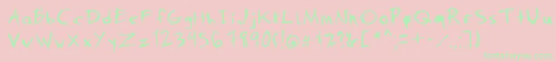 Danimal-Schriftart – Grüne Schriften auf rosa Hintergrund