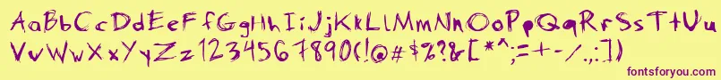Danimal Font – Purple Fonts on Yellow Background