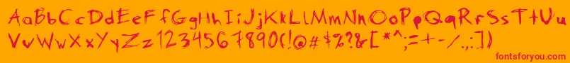 Danimal Font – Red Fonts on Orange Background