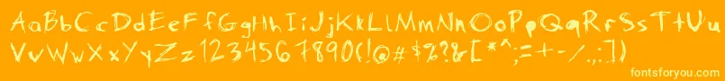 Danimal Font – Yellow Fonts on Orange Background